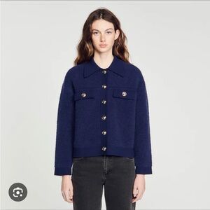 Sandro Terry Knit Cardicoat NWOT